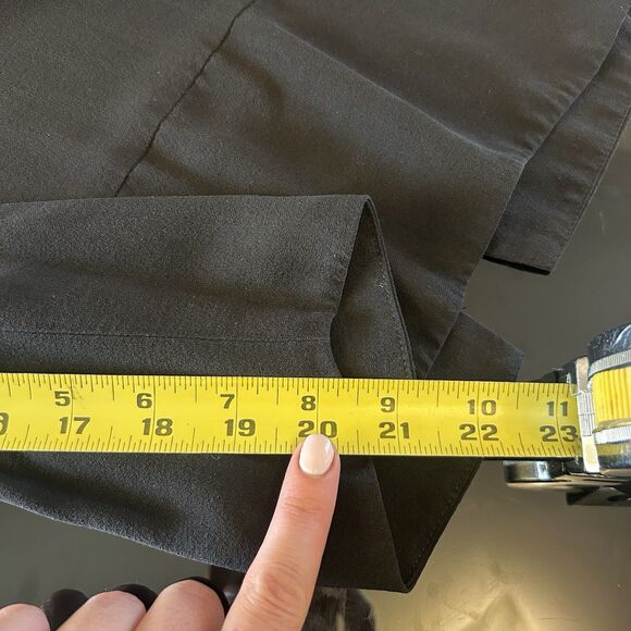 Eileen Fisher Georgette Wide Leg Ankle Crop Pant 100% Silk‎ Trouser Black 2X - Picture 9 of 9